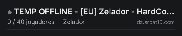 TEMP OFFLINE - EU Zelador - HardCore | Terje & Expansion | na lista de servidores de DayZ da AR16
