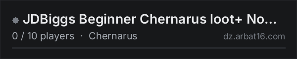JDBiggs Beginner Chernarus loot+ No Gas on the AR16 DayZ server list