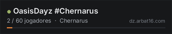 OasisDayz #Chernarus na lista de servidores de DayZ da AR16
