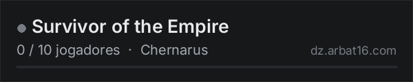 Survivor of the Empire na lista de servidores de DayZ da AR16