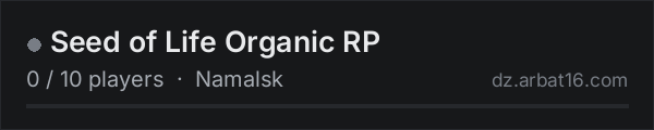 Seed of Life Organic RP on the AR16 DayZ server list
