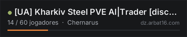 UA Kharkiv Steel PVE AI|Trader discord.gg/JfZD2cw6qt na lista de servidores de DayZ da AR16