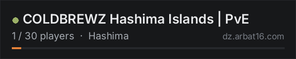 COLDBREWZ Hashima Islands | PvE on the AR16 DayZ server list