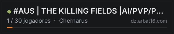 #AUS | THE KILLING FIELDS |AI/PVP/PVE|Custom POI + loot|Events na lista de servidores de DayZ da AR16