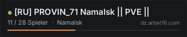[RU] PROVIN_71 Namalsk || PVE || in der DayZ-Serverliste von AR16