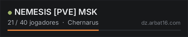 NEMESIS [PVE] MSK na lista de servidores de DayZ da AR16