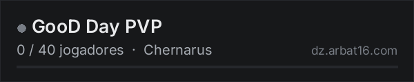 GooD Day PVP na lista de servidores de DayZ da AR16