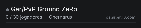 Ger/PvP Ground ZeRo na lista de servidores de DayZ da AR16