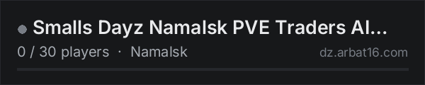 Smalls Dayz Namalsk PVE Traders AI Missions on the AR16 DayZ server list