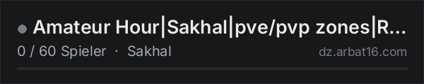 Amateur Hour|Sakhal|pve/pvp zones|Raid Weekends|AI|DNA|wiped 7/ in der DayZ-Serverliste von AR16