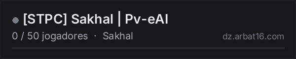 STPC Sakhal | Pv-eAI na lista de servidores de DayZ da AR16