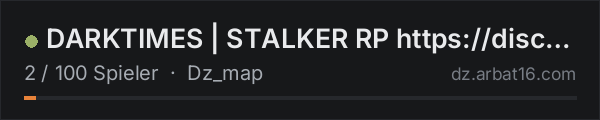 DARKTIMES | STALKER RP https://discord.gg/FUQzGCn7Mm in der DayZ-Serverliste von AR16