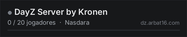 DayZ Server by Kronen na lista de servidores de DayZ da AR16