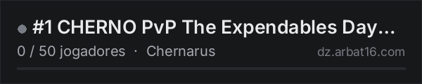 #1 CHERNO PvP The Expendables DayZ by Dr.Day na lista de servidores de DayZ da AR16