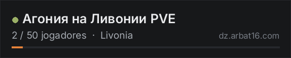 Агония на Ливонии PVE na lista de servidores de DayZ da AR16