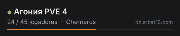 Агония PVE 4 na lista de servidores de DayZ da AR16