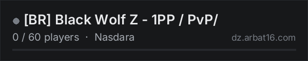 [BR] Black Wolf Z - 1PP / PvP/ on the AR16 DayZ server list