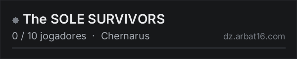 The SOLE SURVIVORS na lista de servidores de DayZ da AR16
