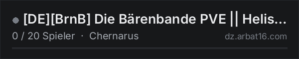 [DE][BrnB] Die Bärenbande PVE || Helis||Cars||Airdorps uvm. in der DayZ-Serverliste von AR16