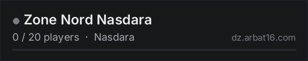 Zone Nord Nasdara on the AR16 DayZ server list