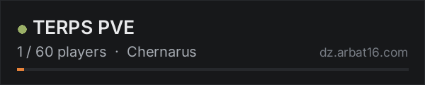 TERPS PVE on the AR16 DayZ server list
