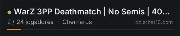 WarZ 3PP Deathmatch | No Semis | 408/50/20mm/30mm | Lvl System na lista de servidores de DayZ da AR16