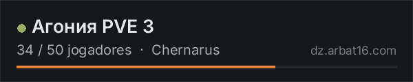 Агония PVE 3 na lista de servidores de DayZ da AR16