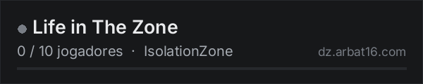 Life in The Zone na lista de servidores de DayZ da AR16