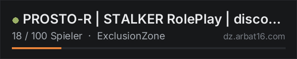 PROSTO-R | STALKER RolePlay | discord.gg/prostor in der DayZ-Serverliste von AR16