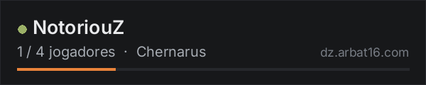 NotoriouZ na lista de servidores de DayZ da AR16