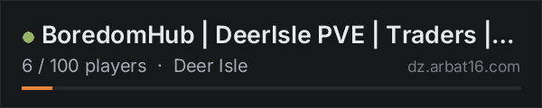 BoredomHub | DeerIsle PVE | Traders | 50k | Bosses on the AR16 DayZ server list