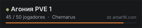 Агония PVE 1 na lista de servidores de DayZ da AR16