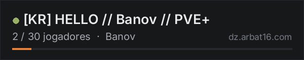 KR HELLO // Banov // PVE+ na lista de servidores de DayZ da AR16