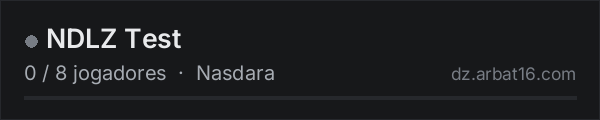 NDLZ Test na lista de servidores de DayZ da AR16