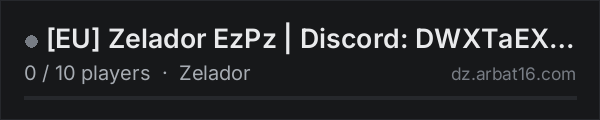 [EU] Zelador EzPz | Discord: DWXTaEXyUe on the AR16 DayZ server list