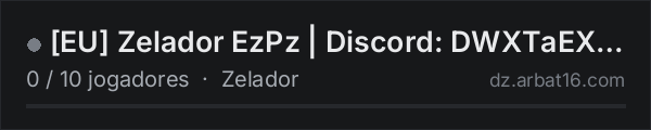 [EU] Zelador EzPz | Discord: DWXTaEXyUe na lista de servidores de DayZ da AR16