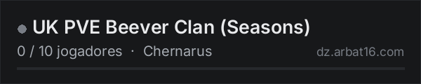 UK PVE Beever Clan (Seasons) na lista de servidores de DayZ da AR16
