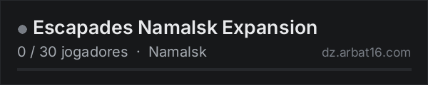 Escapades Namalsk Expansion na lista de servidores de DayZ da AR16