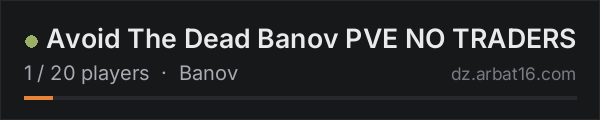 Avoid The Dead Banov PVE NO TRADERS on the AR16 DayZ server list