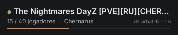 The Nightmares DayZ PVERUCHERNO-1 na lista de servidores de DayZ da AR16
