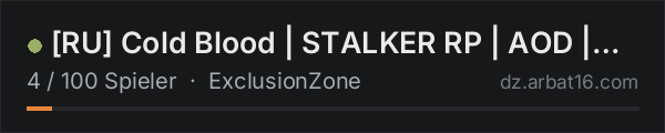 RU Cold Blood | STALKER RP | AOD | discord.gg/coldblood in der DayZ-Serverliste von AR16