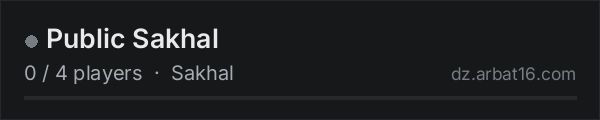 Public Sakhal on the AR16 DayZ server list
