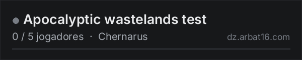 Apocalyptic wastelands test na lista de servidores de DayZ da AR16
