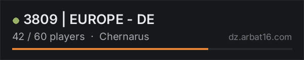3809 | EUROPE - DE on the AR16 DayZ server list