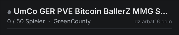UmCo GER PVE Bitcoin BallerZ MMG SNAFU Maplink Cars Helis in der DayZ-Serverliste von AR16