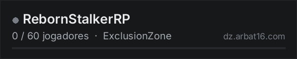 RebornStalkerRP na lista de servidores de DayZ da AR16