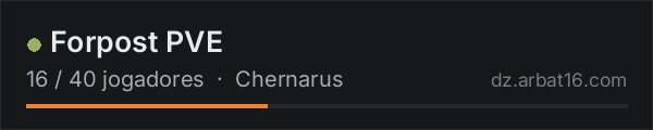 Forpost PVE na lista de servidores de DayZ da AR16
