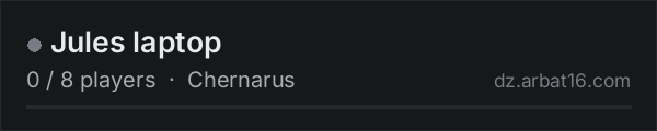 Jules laptop on the AR16 DayZ server list
