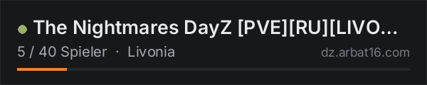 The Nightmares DayZ PVERULIVONIA in der DayZ-Serverliste von AR16