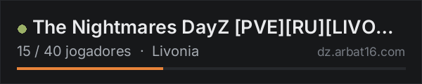 The Nightmares DayZ [PVE][RU][LIVONIA] na lista de servidores de DayZ da AR16